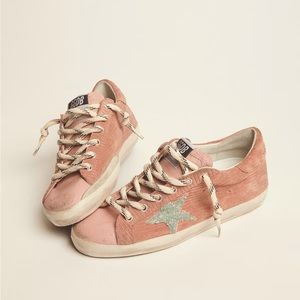 Pink Corduroy + Mint Boucle Star Golden Goose Superstars - Sz 40